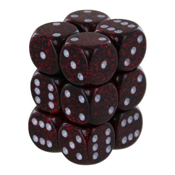 d6 16mm 12 Dice Set Speckled Silver Volcano CHX25744