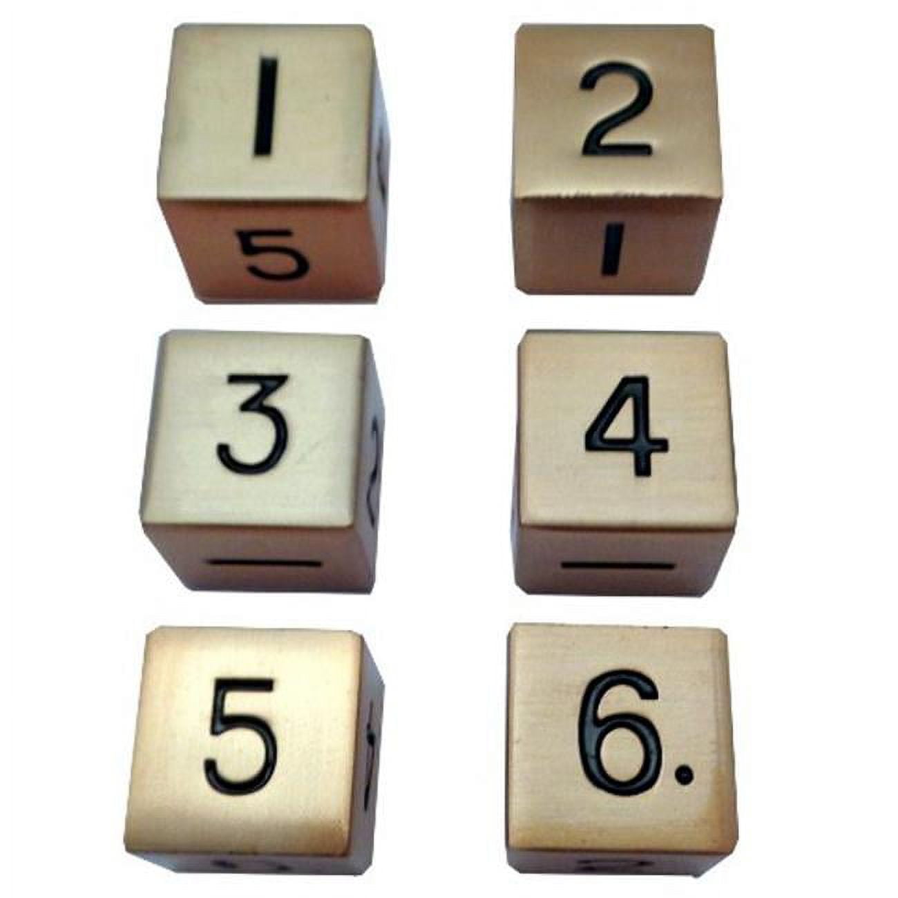 6 Count Metal Dice Set: d6 16mm Dice: Antique Gold