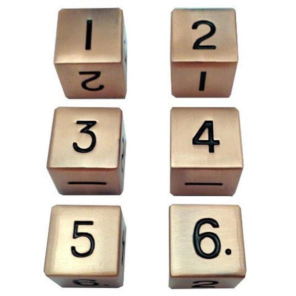 d6 Antique Copper Dice Set 16mm (6) New