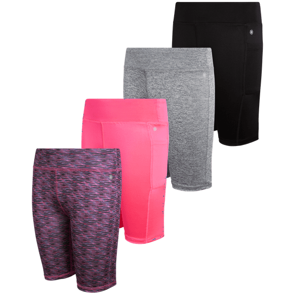 dELiAs Girls' Active Shorts - 4 Pack Basic Performance Bike Shorts (Big Girl)