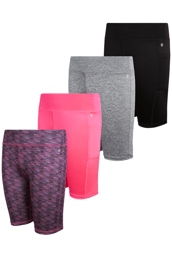 dELiAs Girls' Active Shorts - 4 Pack Basic Performance Bike Shorts (Big Girl)