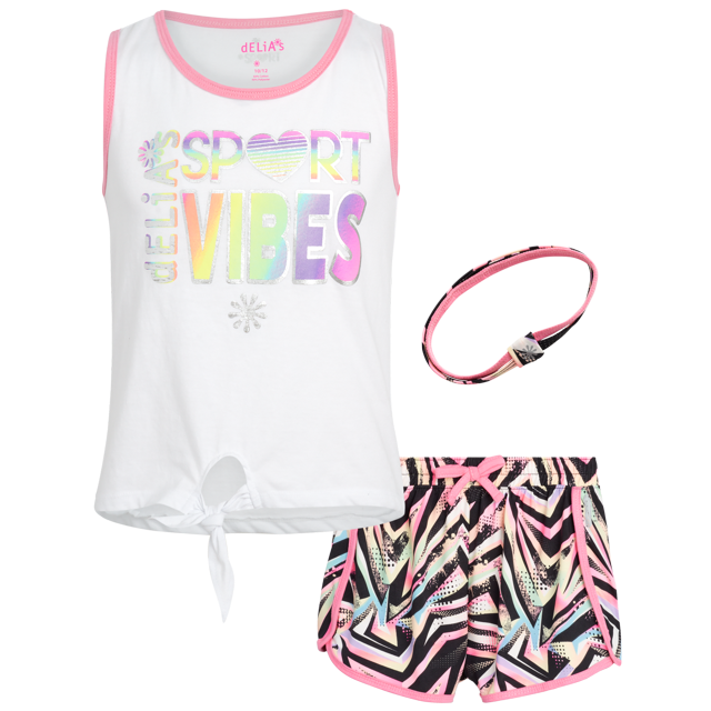 dELiA*s Girls' Active Shorts Set 2Piece Shirt and Dolphin Gym Shorts