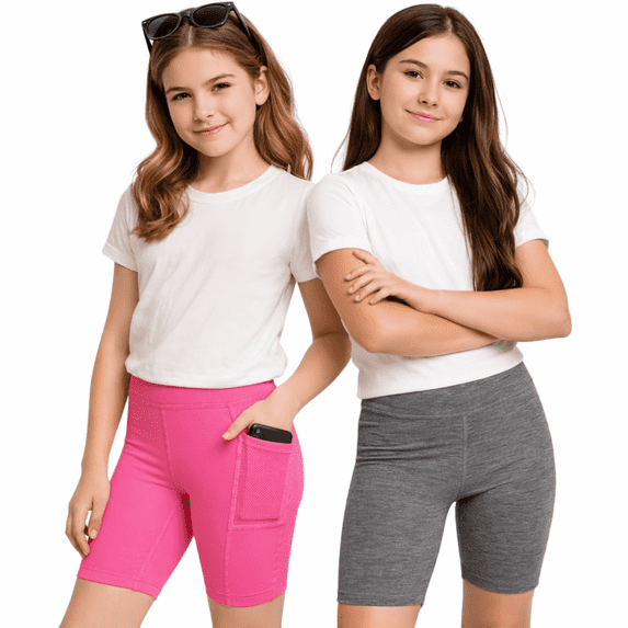 dELiA*s Girls Biker Shorts Breathable Stretch Athletic Yoga Running Dance Shorts for Girls 2 Pack