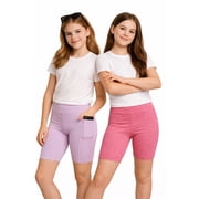 dELiA*s Girls Shorts - Breathable Stretch Athletic Biker Style, for Yoga Running Dance, 2 Pack