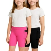 DELIA*S Girls' Biker Shorts - 2 Pack Breathable Stretch Athletic Dance Shorts for Girls, Yoga Running and Activewear Shorts