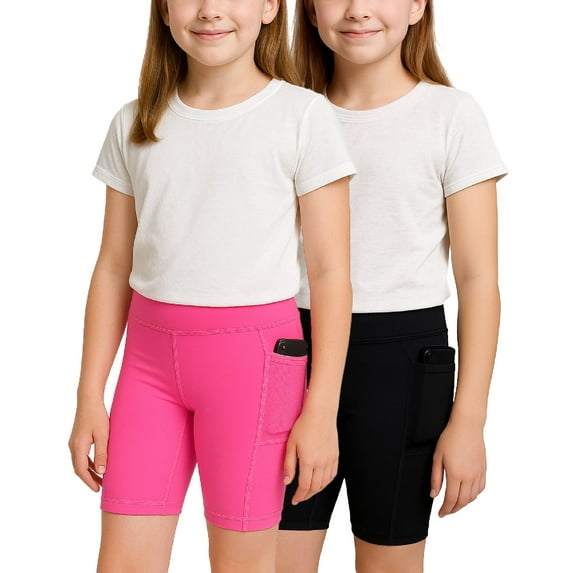 dELiA*s Girls' Biker Shorts - 2 Pack Breathable Stretch Athletic Dance Shorts for Girls, Yoga Running and Activewear Shorts