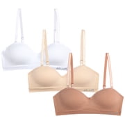 dELiA*s Girls Bras - 3 Pack Seamless Padded Bras for Teens with Removable Straps