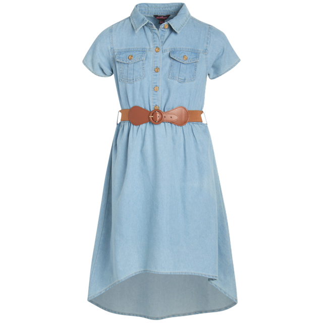 dELiA*s Girls' Denim Dress Belted Denim Jean Dress Casual Dress for