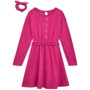 dELiA*s Girls Dress- Long Sleeve Dress for Girls, Dress with Matching Scrunchie 7-16