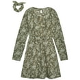thumbnail image 1 of dELiA*s Girls' Dress- Long Sleeve Dress for Girls, Dress with Matching Scrunchie (7-16), 1 of 8