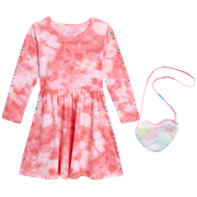 DELIA*S Girls' Dress - Super Soft Casual Long Sleeve Dress with Purse (7-16)