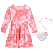 dELiA*s Girls Dress Super Soft Casual Long Sleeve Cute Dress for Girls with Purse Bag