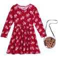 thumbnail image 1 of dELiA*s Girls' Dress - Super Soft Casual Long Sleeve Dress with Purse (7-16), 1 of 7