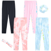 dELiA*s Girls' Leggings - 4 Pack Active Comfort Stretch Leggings, Hair Accessory (7-16)