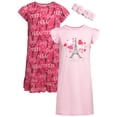 thumbnail image 1 of dELiA*s Girls' Nightgown Pajamas - 2 Pack Ruffle Trim Sleep Dress with Hair Scrunchie (Sizes: 4-14), 1 of 7