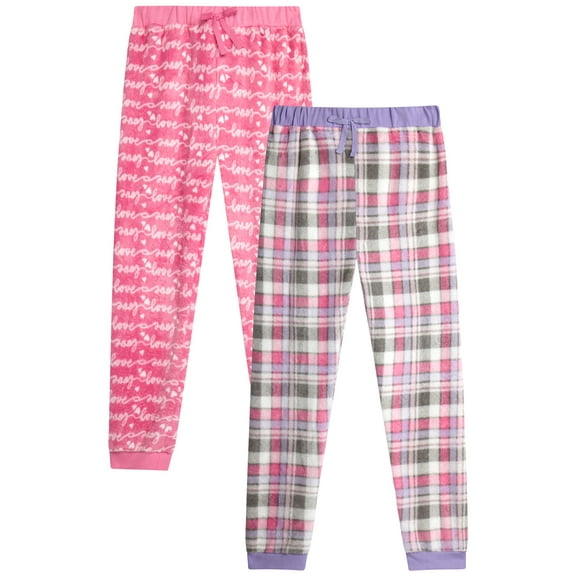 dELiA*s Girls Pajama Pants - 2 pack Cute Pattern Fleece Plaid Girls Pajamas Sleepwear (7-16)