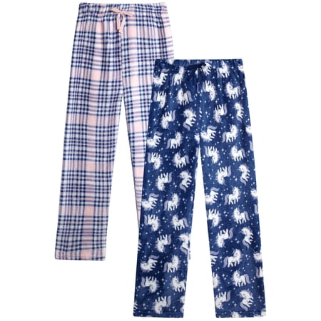 dELiA*s Girls Pajama Pants Cute Pattern Fleece Plaid Girls Pajamas Sleepwear 2 Pack