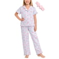 thumbnail image 1 of dELiA*s Girls Pajama Set Soft Cozy Button Down Sleepwear Pajamas for Girls with Spa Headband 2 Piece, 1 of 7