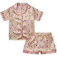 thumbnail image 1 of dELiA*s Girls' Pajama Set - 2 Piece Silky Soft Satin Button Down Sleep Shirt and Pajama Shorts (Sizes: 4-16), 1 of 7