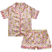 dELiA*s Girls Pajama Set - 2 Piece Silky Soft Satin Button Down Sleep Shirt and Pajama Shorts Sizes 4-16