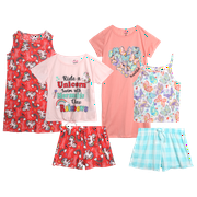 DELIA*S Girls' Pajama Set - 6 Piece Sleepwear Nightgown, Sleep Shirt and Lounge Shorts (7-16)