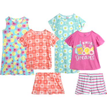 dELiA*s Girls' Pajama Set - 6 Piece Sleepwear Nightgown, Sleep Shirt and Lounge Shorts (7-16)