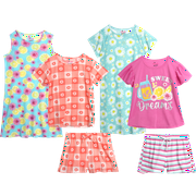 dELiA*s Girls' Pajama Set - 6 Piece Sleepwear Nightgown, Sleep Shirt and Lounge Shorts (7-16)