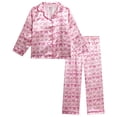 thumbnail image 1 of dELiA*s Girls Pajamas Satin Collared Button Down Long Sleeve Sleep Shirt & Bottoms Set 2 Piece, 1 of 7