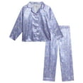 thumbnail image 1 of dELiA*s Girls Pajamas - 2 Piece Collared Button Down Long Sleeve Satin Pajamas and Pants Set (7-12), 1 of 7