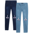 thumbnail image 1 of dELiA*s Girls’ Super Stretch Denim Jegging Jeans with Critter Embroidery (2 Pack), 1 of 6