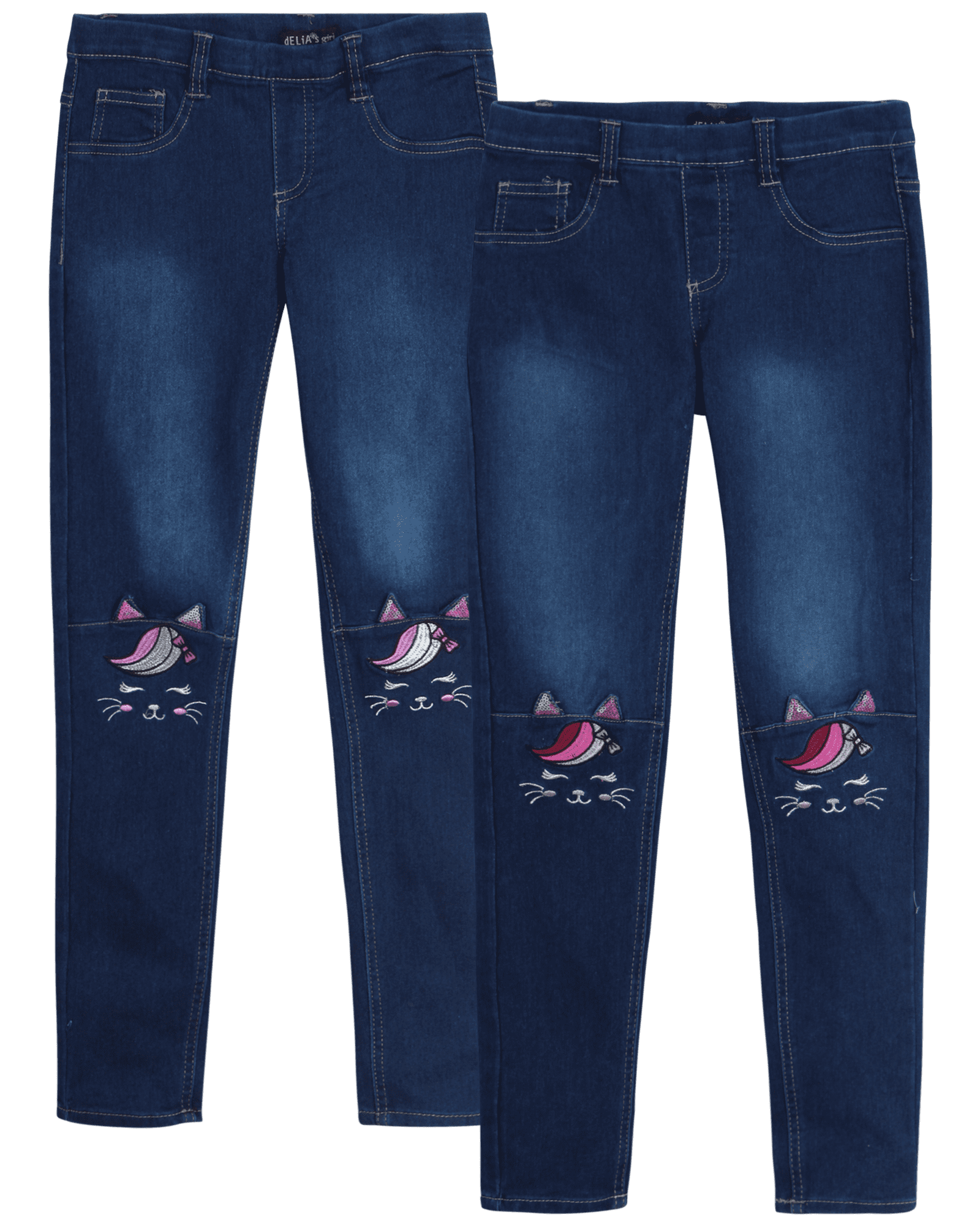 dELiA*s Girls’ Super Stretch Denim Jegging Jeans with Critter ...
