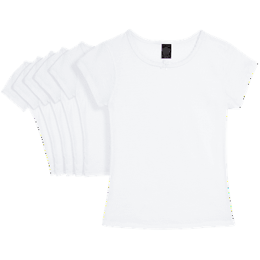 dELiA*s Girls T-Shirt - 6 Pack Soft Cotton Short Sleeve Girls Undershirts - Basic Crewneck T Shirts for Girls (2T-16)