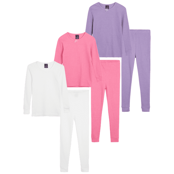 dELiA*s Girls Thermal Underwear - 6 Piece Waffle Knit Thermal Shirt & Long Johns Pants Set (2T-16)