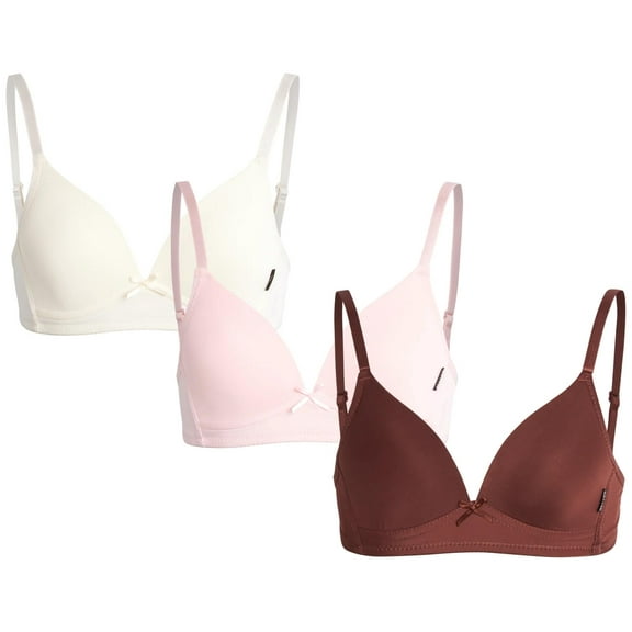 dELiA*s Girls' Training Bra - 3 Pack A-Cup Molded Wire-Free Microfiber Lace Bralette (32A-36A)