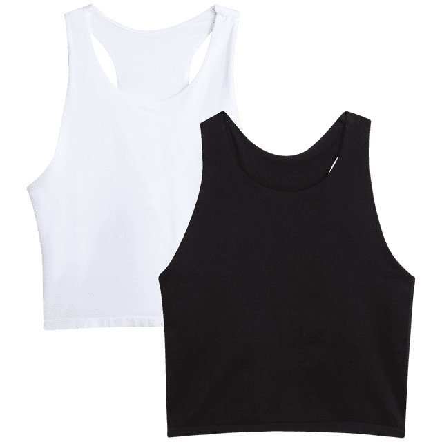 Anna-Kaci Active Women's High Neck Seamless Crop Tank Top with Wide Straps and Stretch Compression Fit