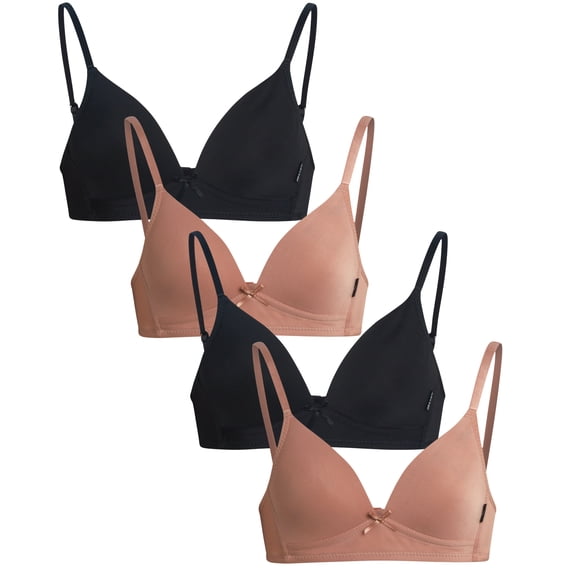 dELiA*s Girls Training Bra Soft Molded Microfiber Bralette Wire-Free Girls a-Cup Bras 4 Pack