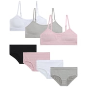 dELiA*s Girls Training Bra Underwear Set Seamless Training Bralette and Hipster Panties 7 Piece