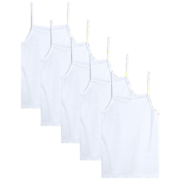 dELiA*s Girls' Undershirt - 5 Pack Soft Cotton Cami Tank Top - Camisole Tops for Girls (2T-14)