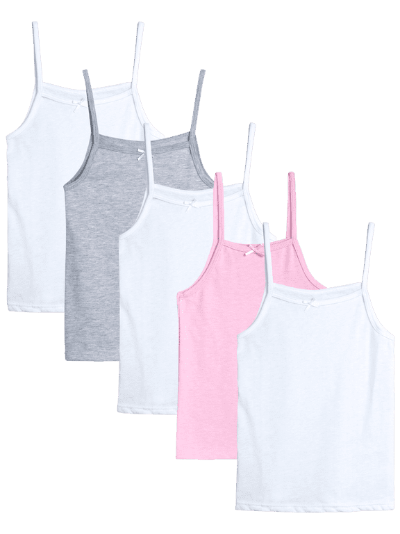 Toddler Girls Undershirt Cotton Soft Breathable Camisole Tank Tops 5 Pack