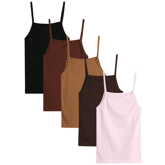 dELiA*s Girls' Undershirt - 5 Pack Soft Cotton Cami Tank Top - Camisole Tops for Girls (2T-14)