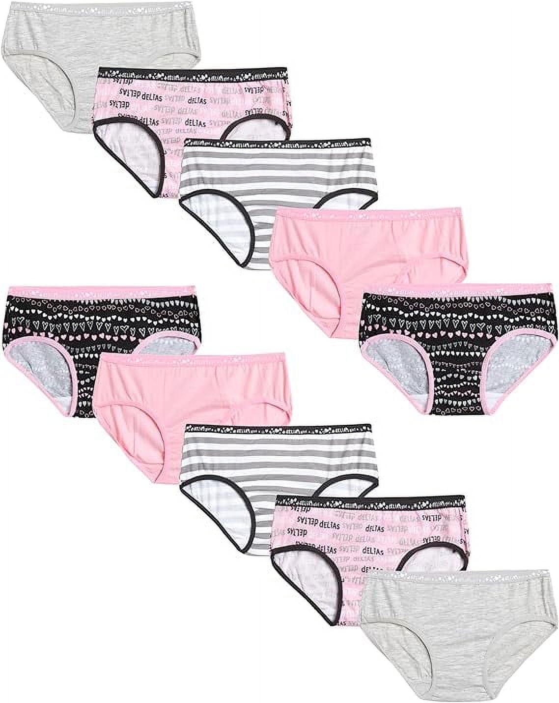 dELiA*s Girls' Underwear – 10 Pack Stretch Cotton Briefs Panties (6-14) 