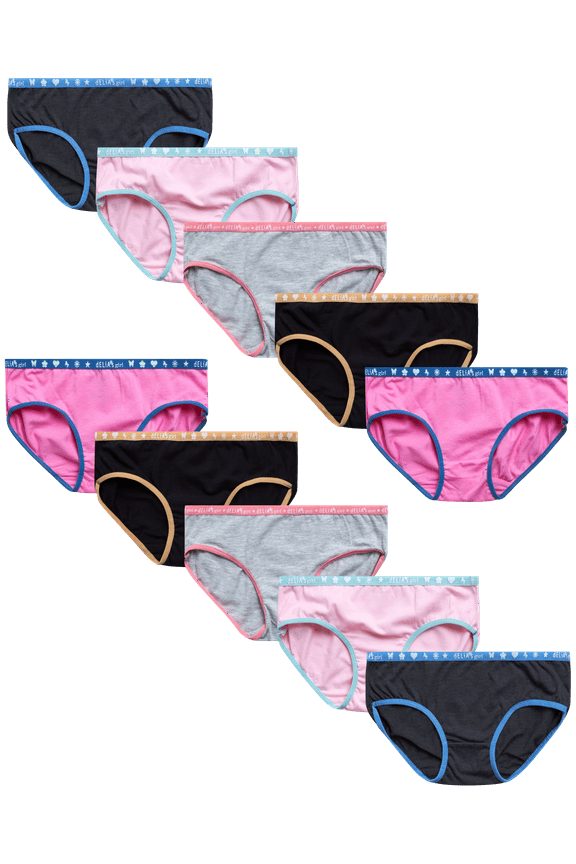 Girls’ Underwear – 10 Pack Stretch Cotton Briefs Panties (6-14)