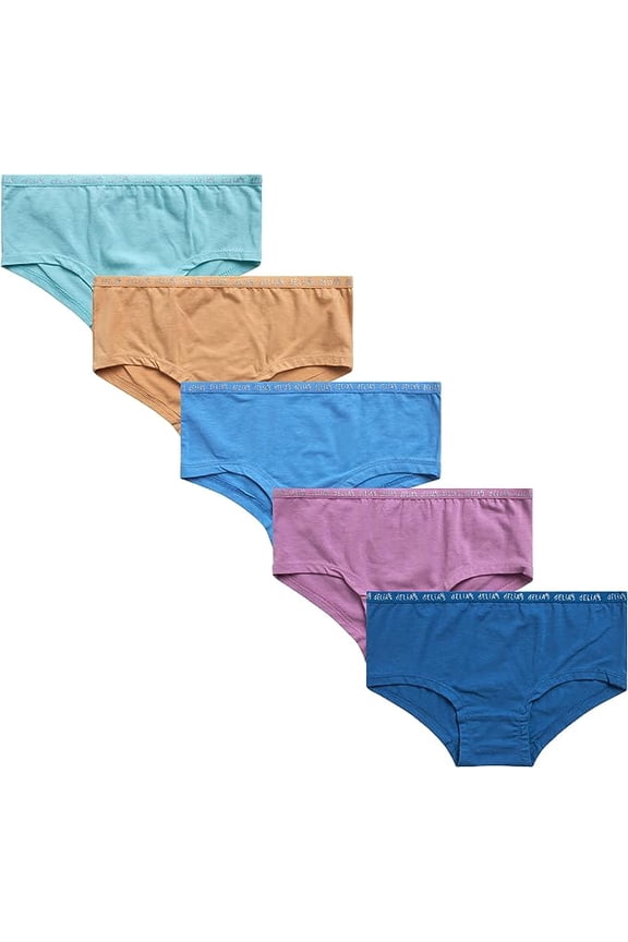 Girls’ Underwear – 5 Pack Stretch Cotton Boyshort Panties (6-14)