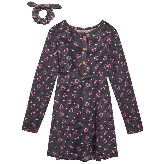 dELiA*s Girls' Dress Long Sleeve Dress for Girls, Dress with Matching