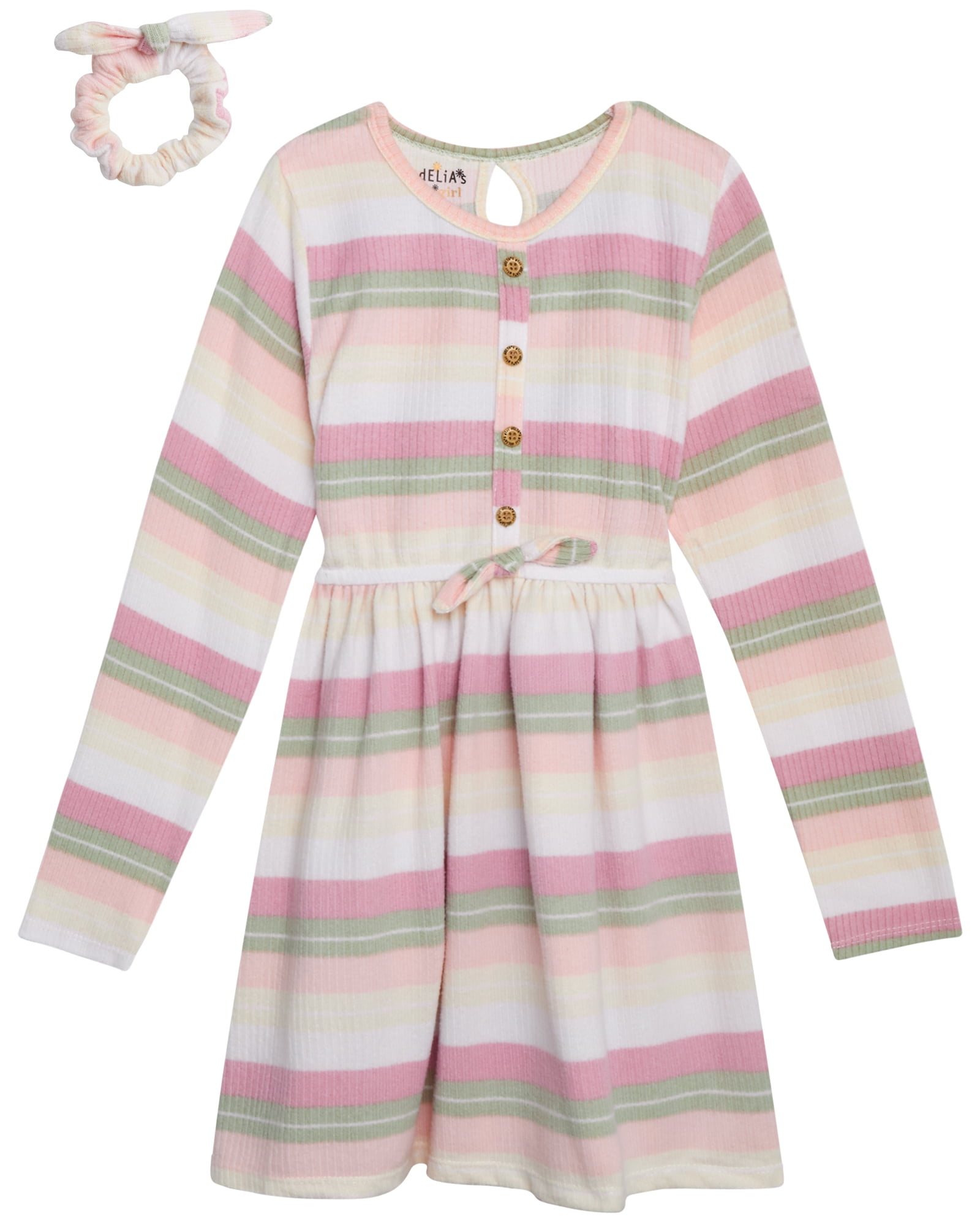 dELiA*s Girls' Dress Long Sleeve Dress for Girls, Dress with Matching