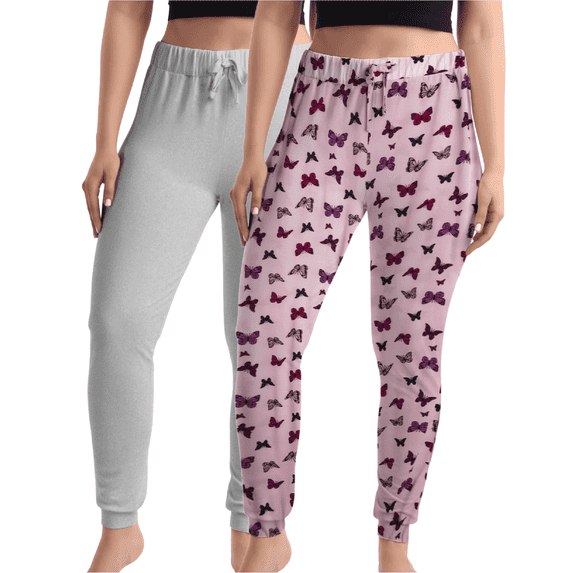 dELiA*s Women's Pajama Pants - 2 Pack Super Soft Flare Classic Fit or Jogger Pants - Sleepwear Pants (S-3X)