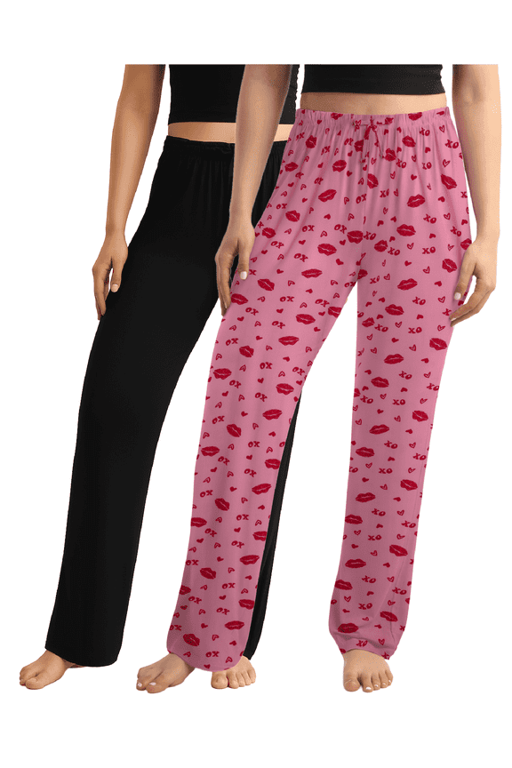 Women's Pajama Pants - 2 Pack Super Soft Flare Classic Fit or Jogger Pants - Sleepwear Pants (S-3X)