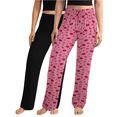 thumbnail image 1 of dELiA*s Women's Pajama Pants - 2 Pack Super Soft Flare Classic Fit or Jogger Pants - Sleepwear Pants (S-3X), 1 of 7
