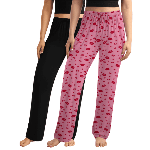 dELiA*s Women's Pajama Pants - 2 Pack Super Soft Flare Classic Fit or Jogger Pants - Sleepwear Pants (S-3X)