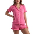 thumbnail image 1 of dELiA*s Women's Pajamas - 2 Piece Super Soft Button Down Sleep Shirt and Lounge Shorts (S-3X), 1 of 7